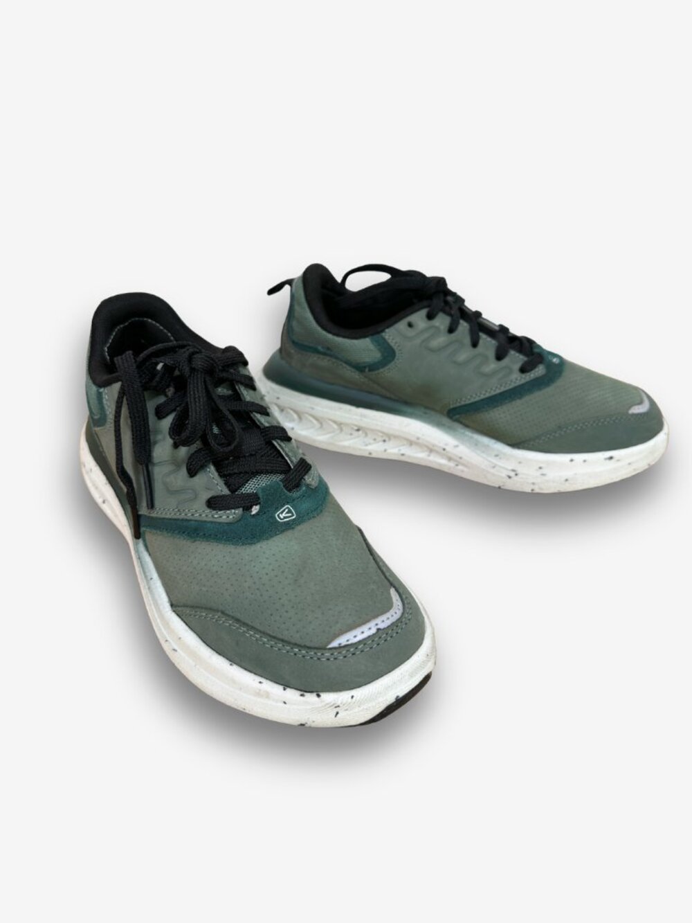 KEEN Leather Comfort Walking Shoes Forest Green Lightweight Sneakers 6.5 WK400